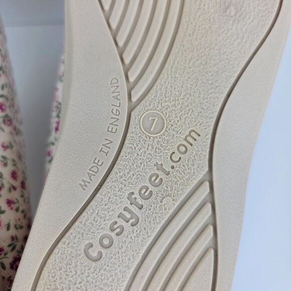 Cosyfeet Womens Size US9 UK7 White Floral Hook Loop Open Toe Slip On Comfort Sho - Picture 8 of 8